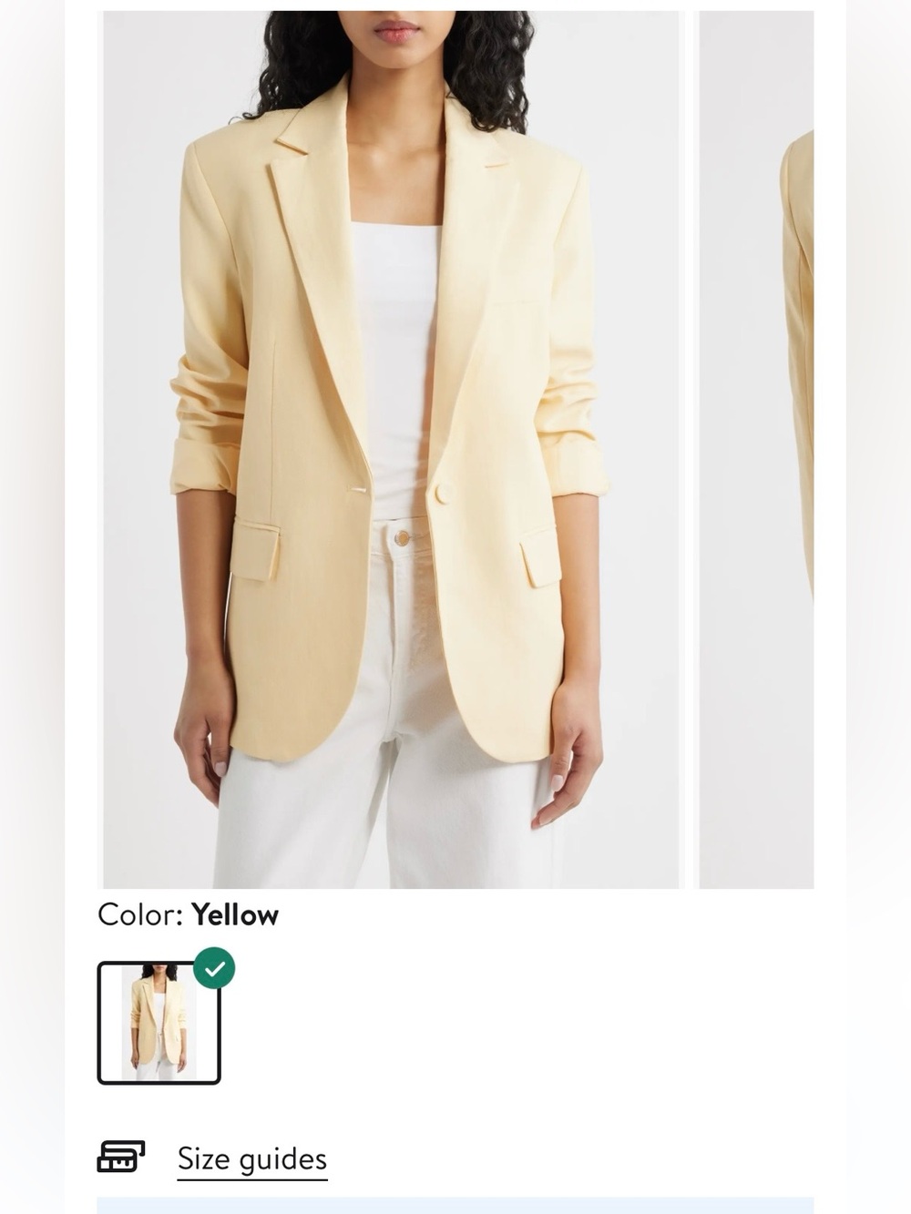 Mango Soft Yellow Single-Button Tailored Blazer